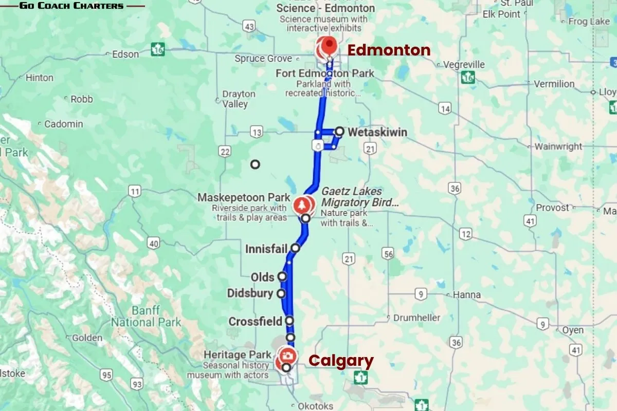 Edmonton to Calgary detail 1