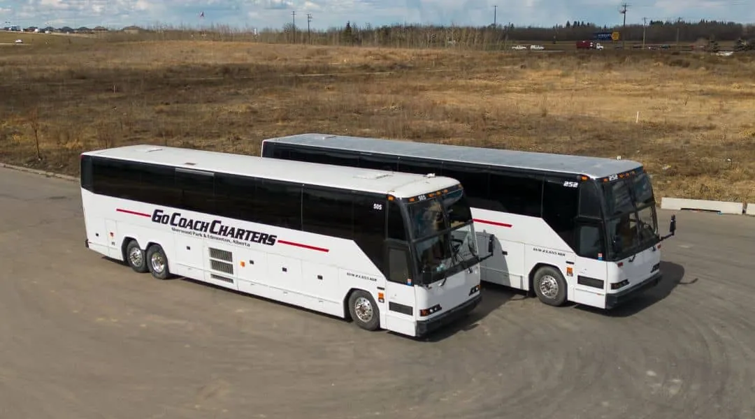 Go Coach Charters dual fleet for Spruce Grove service