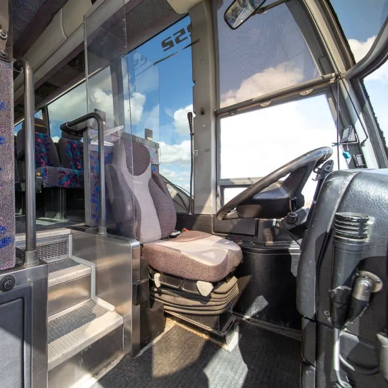 Comfortable charter bus interior