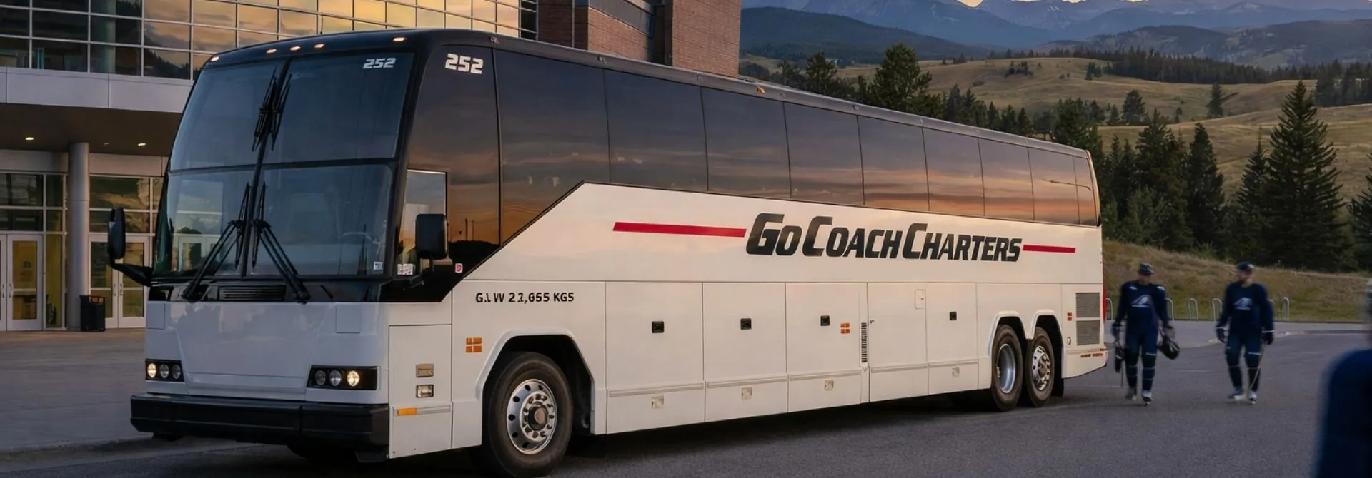 Charter bus for sports teams