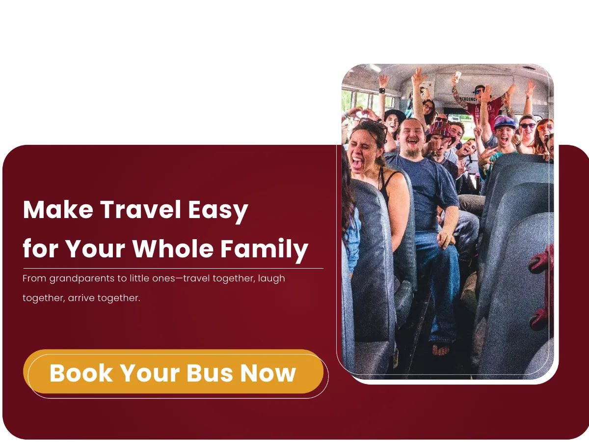 Family vacation charter bus